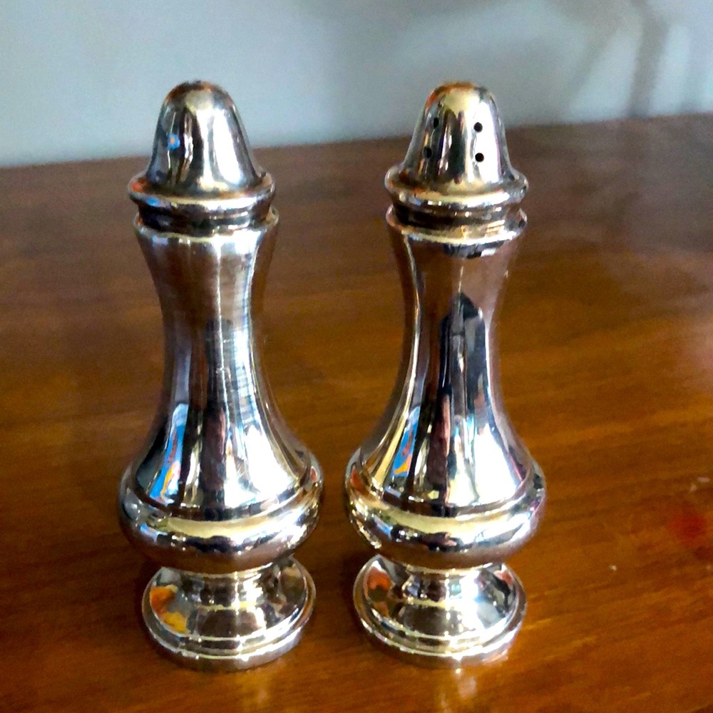 Silver plate salt and pepper